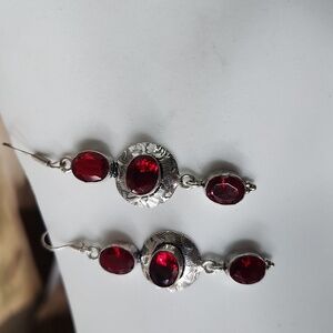 Nwot!! Garnet 925 sterling earrings handmade
